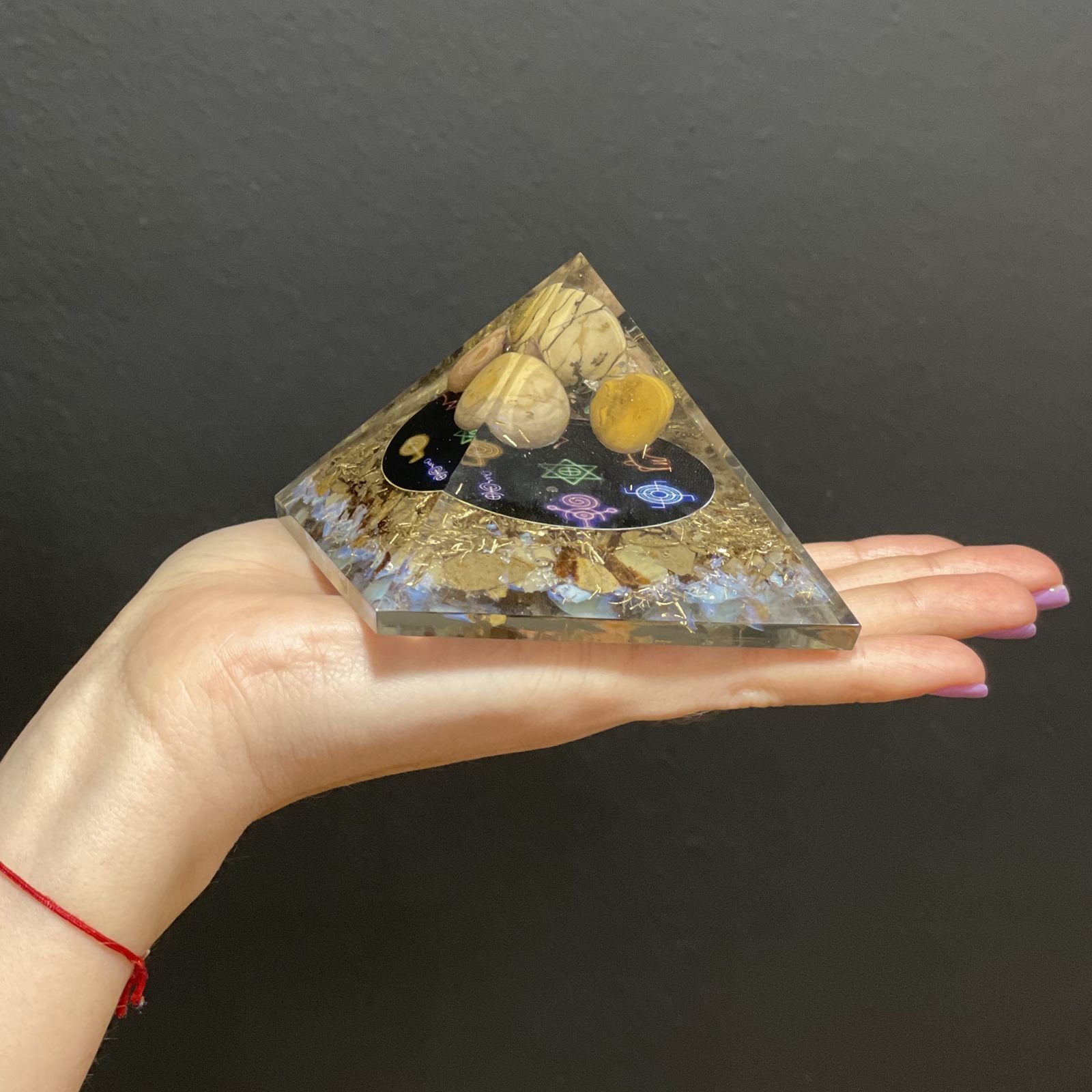 midnight reiki protection orgonite pyramid Midnight Reiki Protection Orgonite Pyramid - Image 3