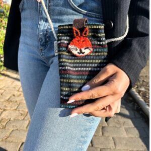 Chic Phone Holder Bag Black Fox Accent