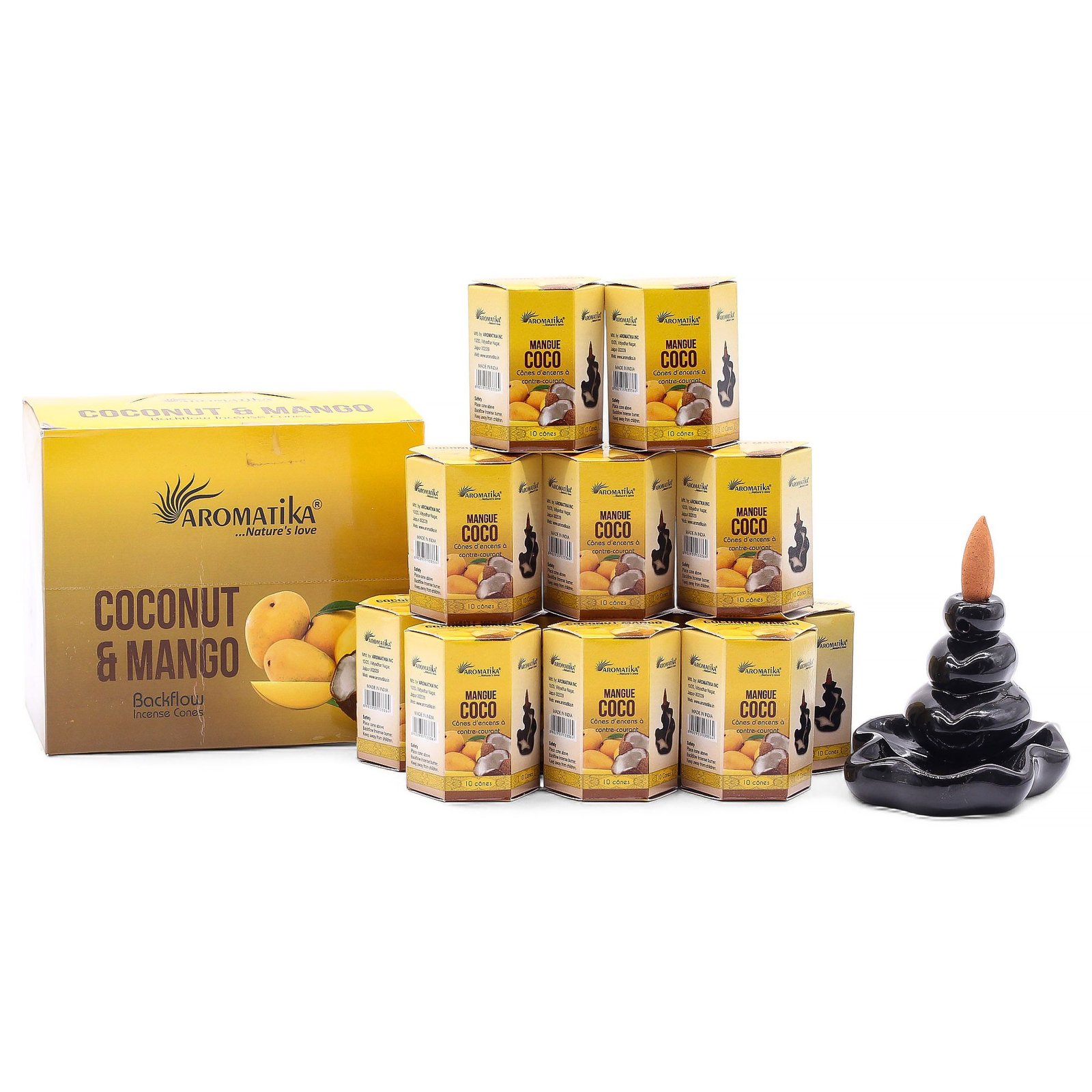 tropical escape backflow incense cones coconut mango Tropical Escape Backflow Incense Cones Coconut Mango - Image 2