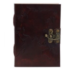 Voyager’s Leather World Map Travel Journal