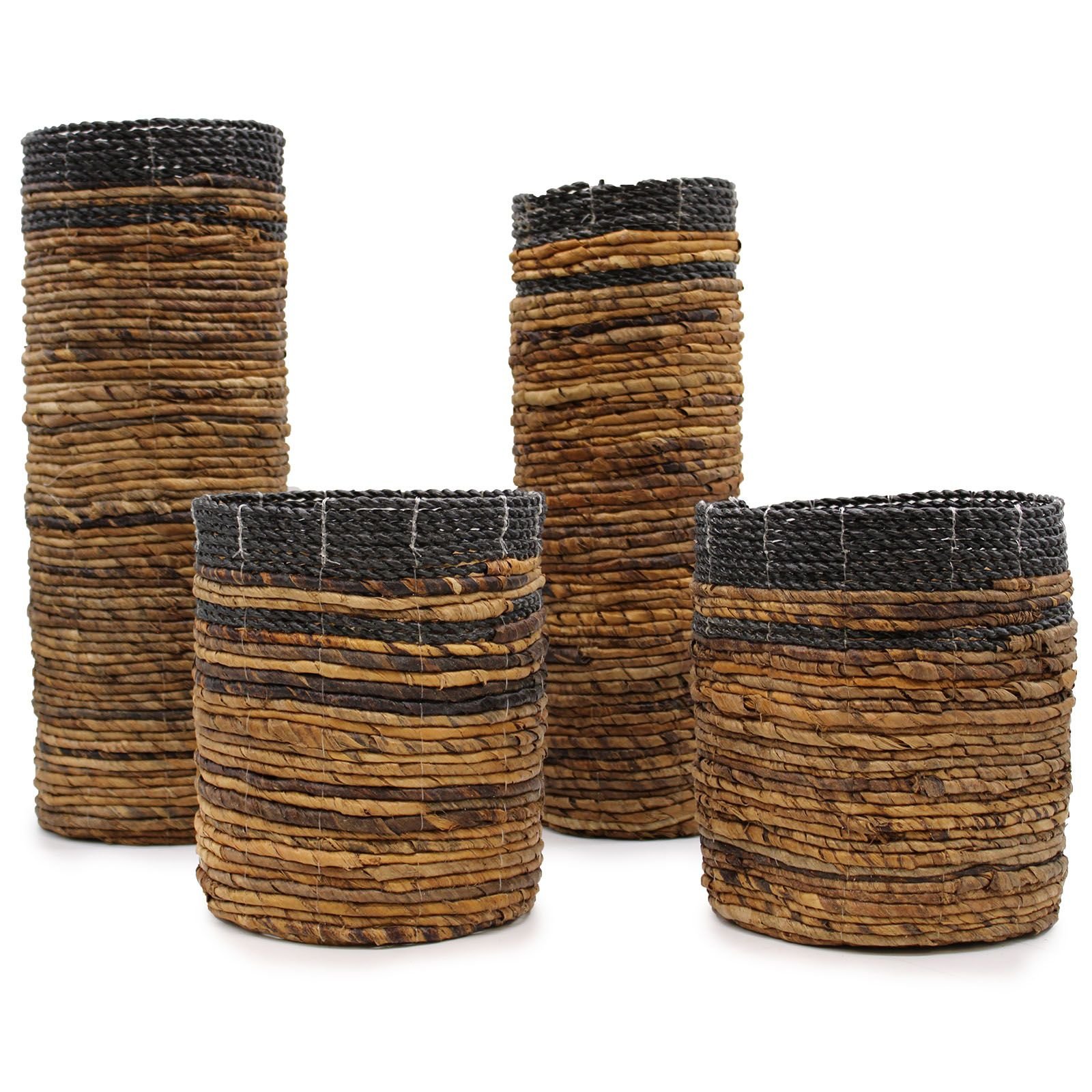 earthy calm banana leaf vases and bins set Earthy Calm Banana Leaf Vases and Bins Set