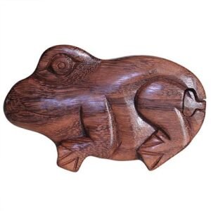 Lucky Keepsake Puzzle Box Frog Wood