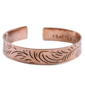 Earth Energy Bracelet Wide Copper Tribal Swirls