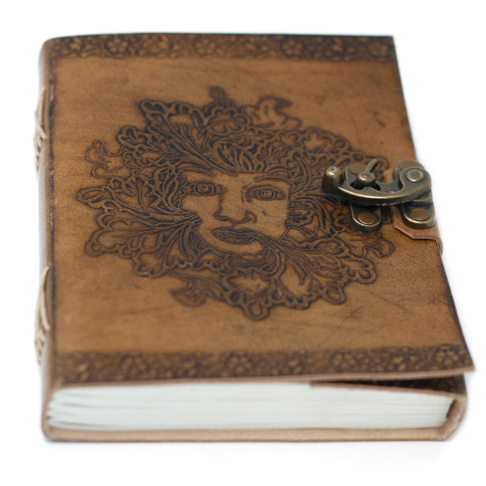 enchanted greenman leather notebook buckle closure Enchanted Greenman Leather Notebook Buckle Closure - Image 7