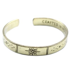 Cosmic Journey Brass Cuff Inspirational Bracelet