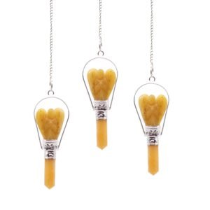 Joyful Clarity Angel Pendulum Yellow Quartz