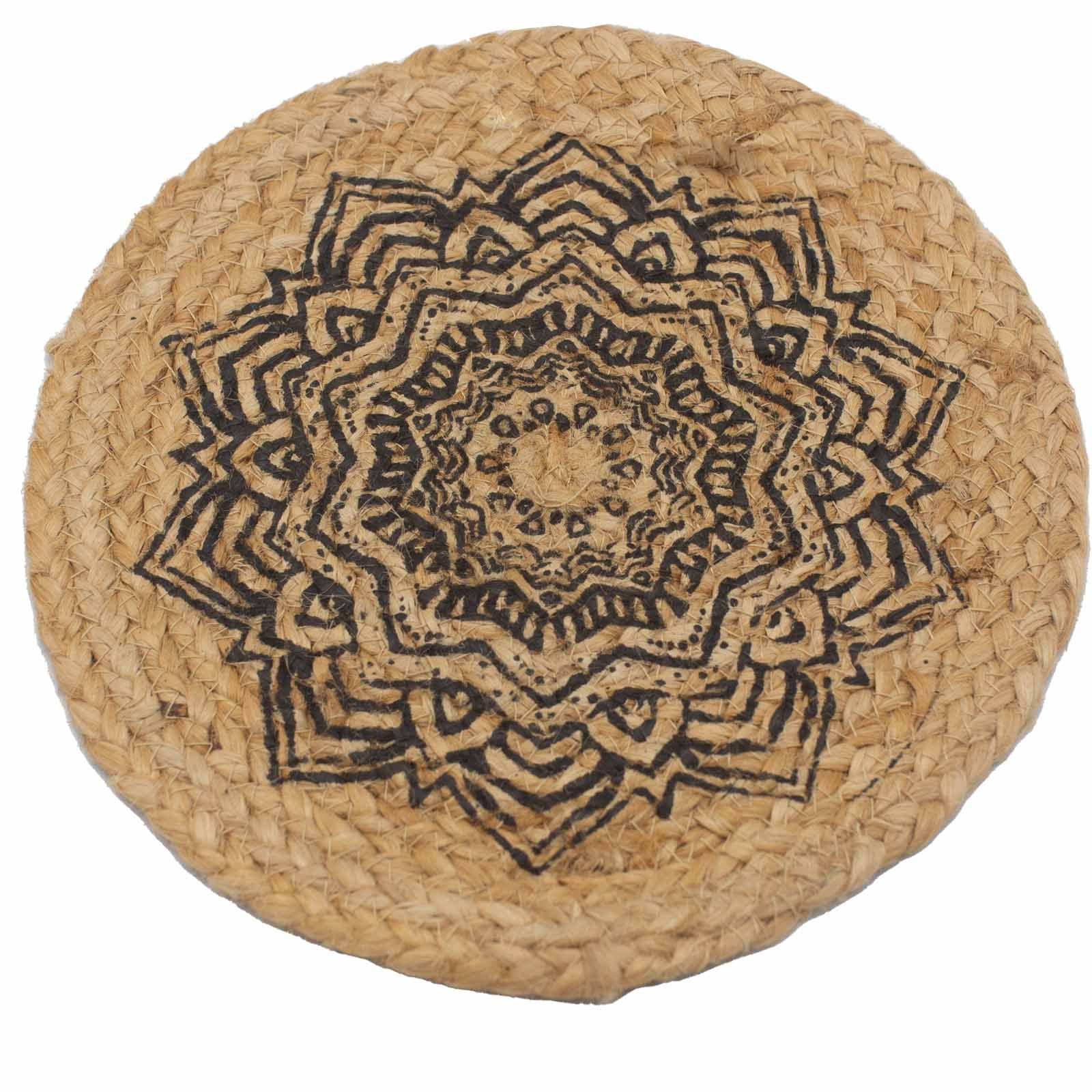 artful boho place mat jute mandala design Artful Boho Place Mat Jute Mandala Design