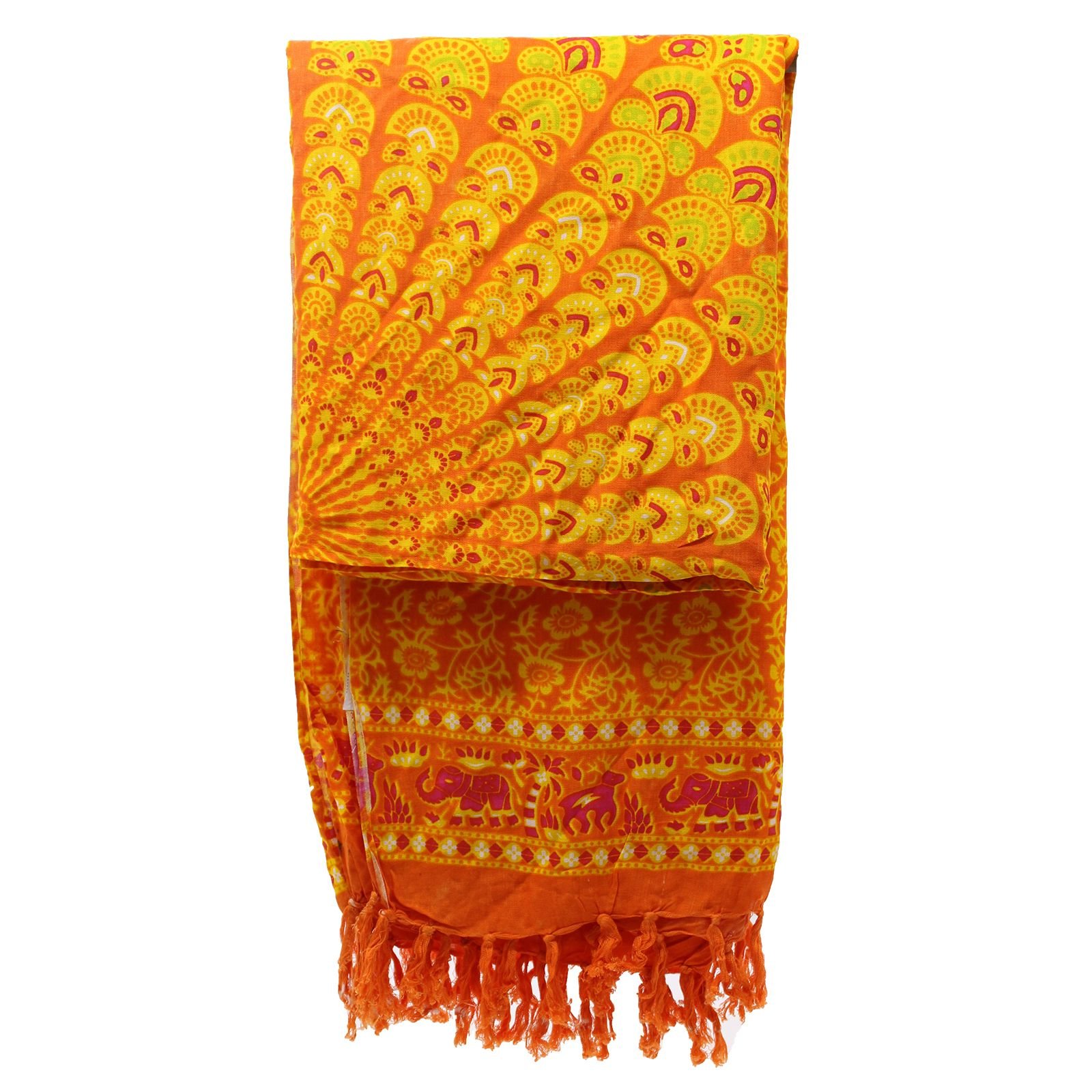 sunlit beach sarong lime orange mandala Sunlit Beach Sarong Lime Orange Mandala - Image 4