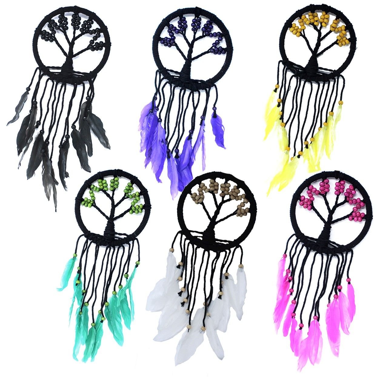 calming night macramé dreamcatcher tree of life 16cm Calming Night Macramé Dreamcatcher Tree of Life 16cm