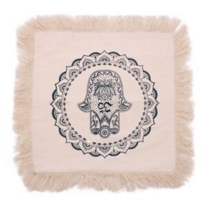 Heart-Centred Hamsa Mandala Cushion Green