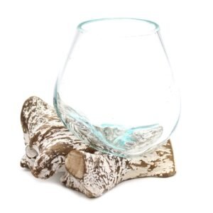 Serene Whitewash Display Bowl Recycled Glass