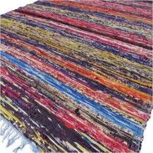 Soothing Coastal Rag Rug Blue Cotton