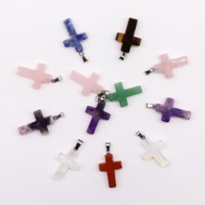 Sacred Balance Gemstone Cross Pendant Assortment