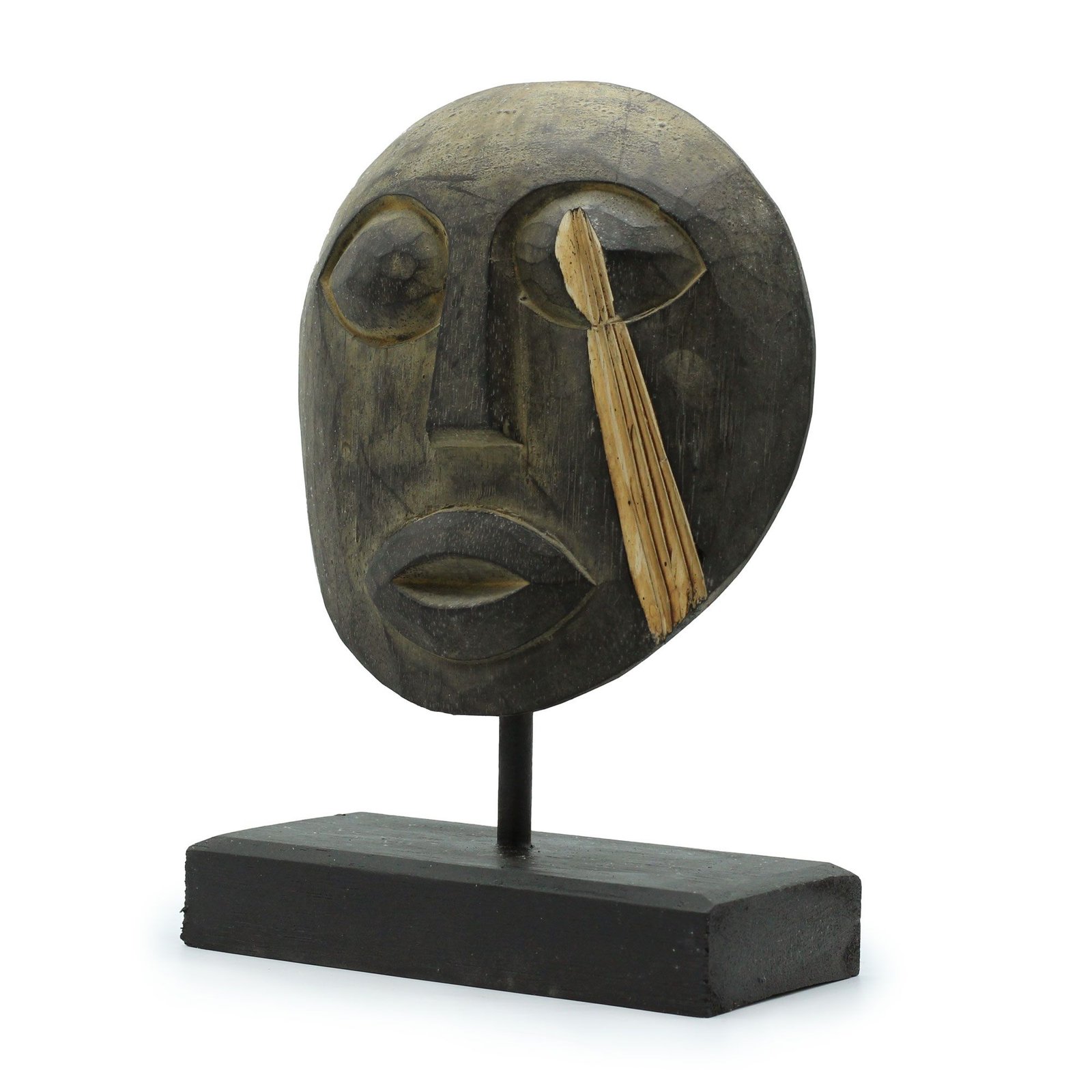 ancestral guardian wall mask antique wood finish Ancestral Guardian Wall Mask Antique Wood Finish - Image 3