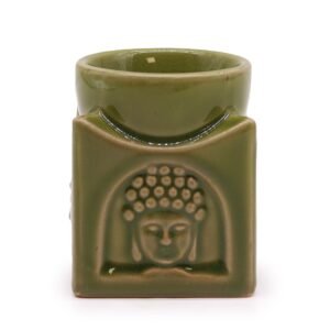 Calming Square Buddha Oil Burner Light Jade