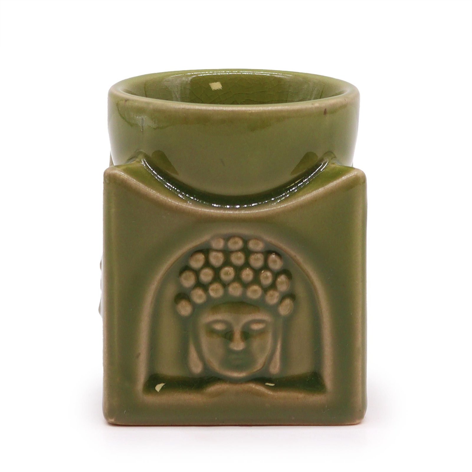 calming square buddha oil burner light jade Calming Square Buddha Oil Burner Light Jade