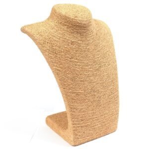 Graceful Medium Necklace Display Stand Coffee Rattan