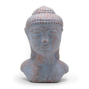 Tranquility Buddha Head Statue Blue Copper