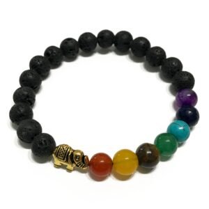 Grounding Chakra Lava Bracelet Elephant Charm