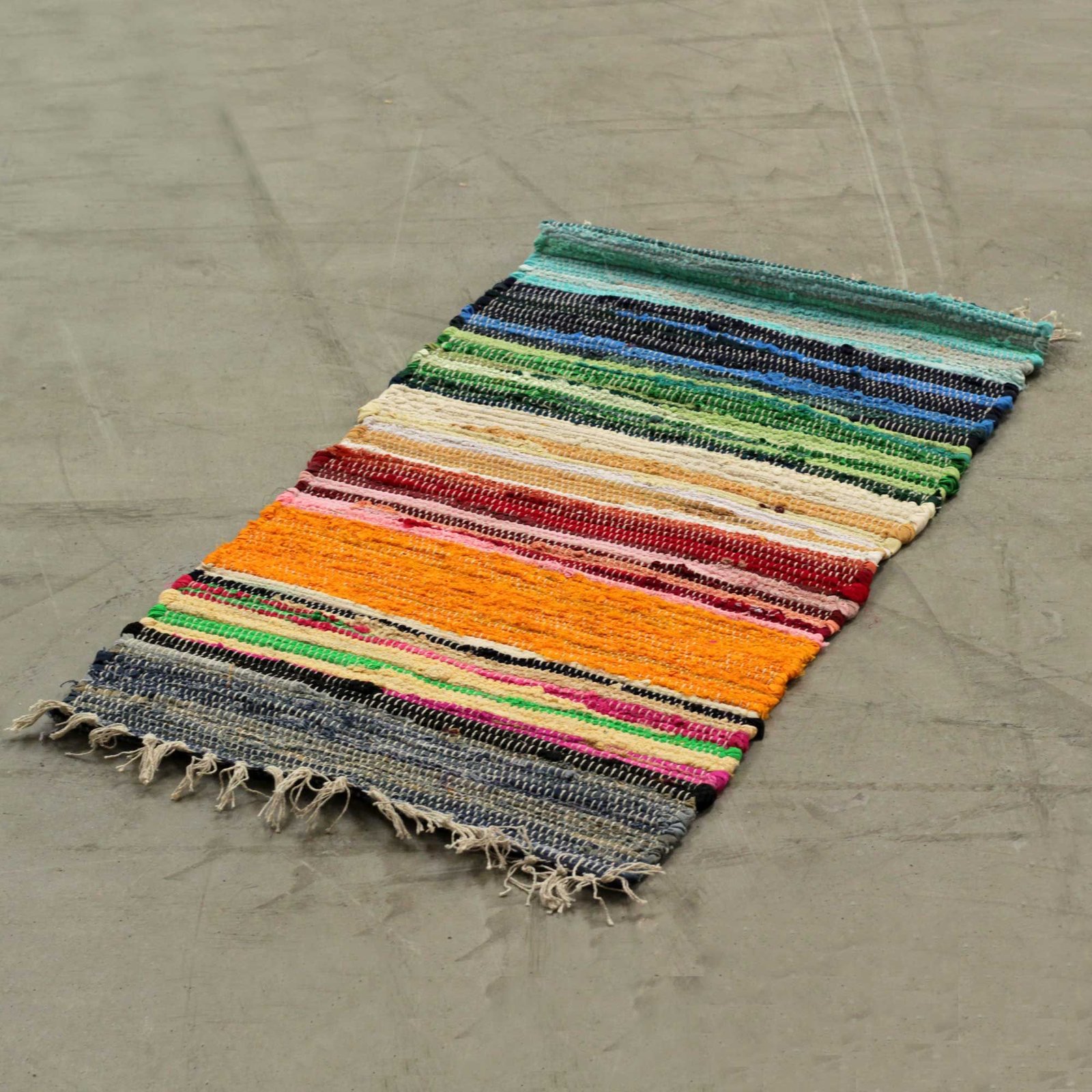 joyful boho rag rug rainbow colours Joyful Boho Rag Rug Rainbow Colours