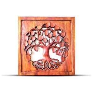 Balancing Square Panel Round Tree of Life Suar