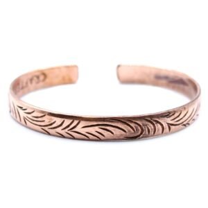 Flowing Spirit Bracelet Slim Copper Tribal Swirls