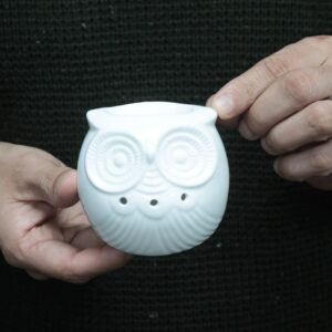 Calming Glow Ceramic Oil Burner Short Owl