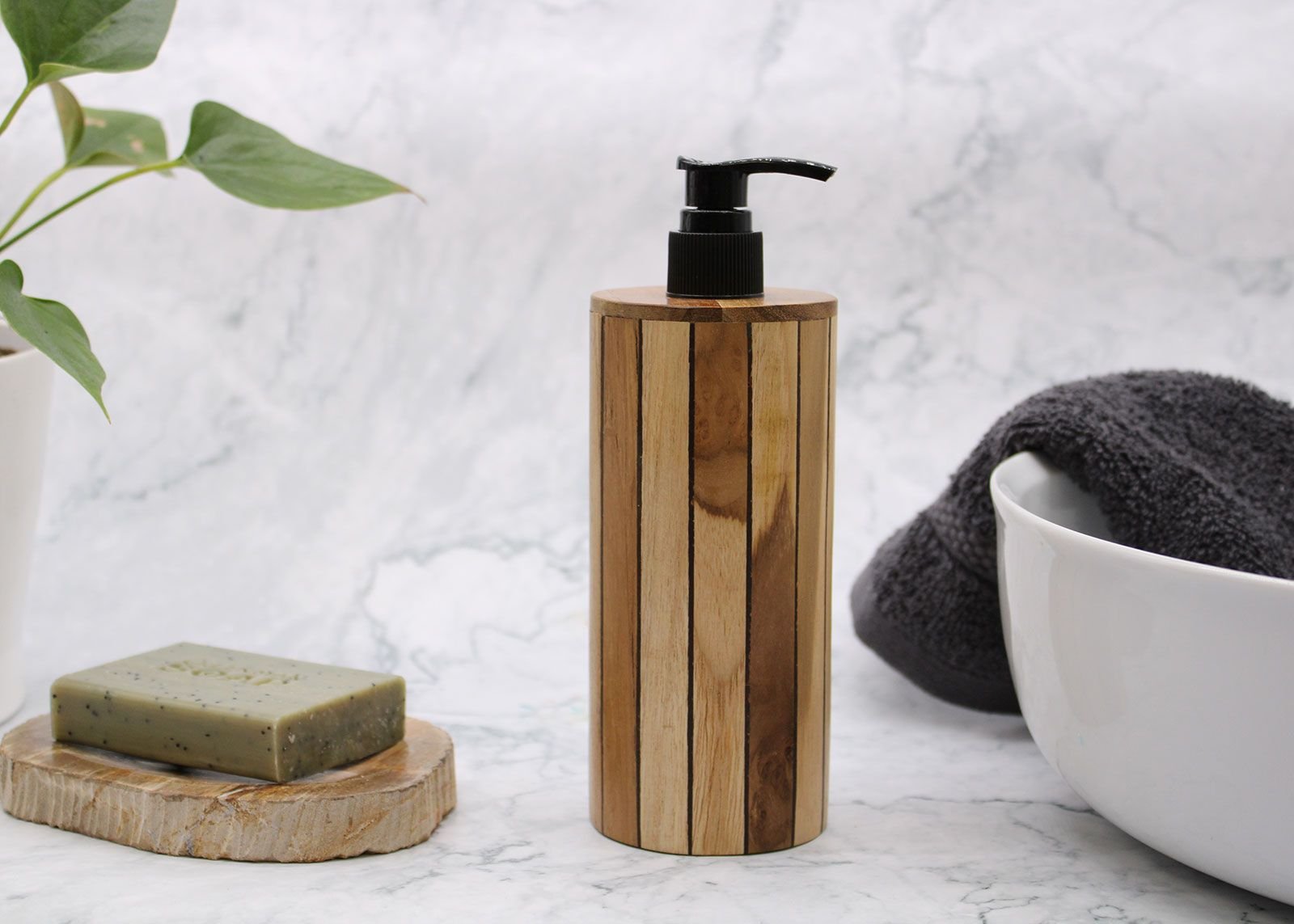 elegant bathroom soap dispenser round teakwood Elegant Bathroom Soap Dispenser Round Teakwood - Image 10
