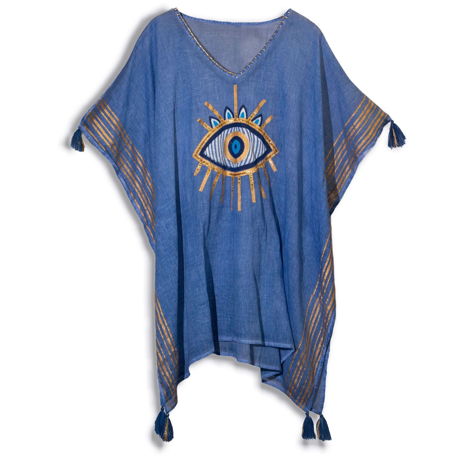 protective aura kaftan rich blue gold evil eye Protective Aura Kaftan Rich Blue Gold Evil Eye