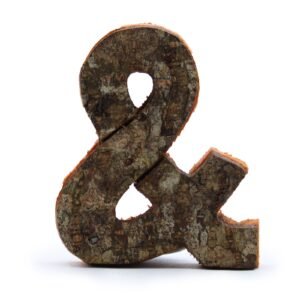 Rustic Ampersand Symbol Natural Bark Decor