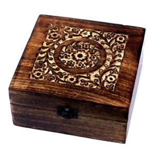 Floral Aromatherapy Storage Chest Mango Wood 25