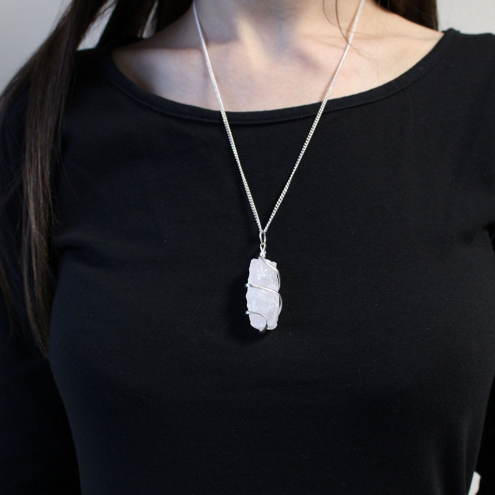 dreamy light cascade necklace rough opalite Dreamy Light Cascade Necklace Rough Opalite - Image 2