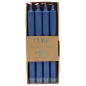 Elegant Long-Burning Natural Wax Dinner Candles Blue