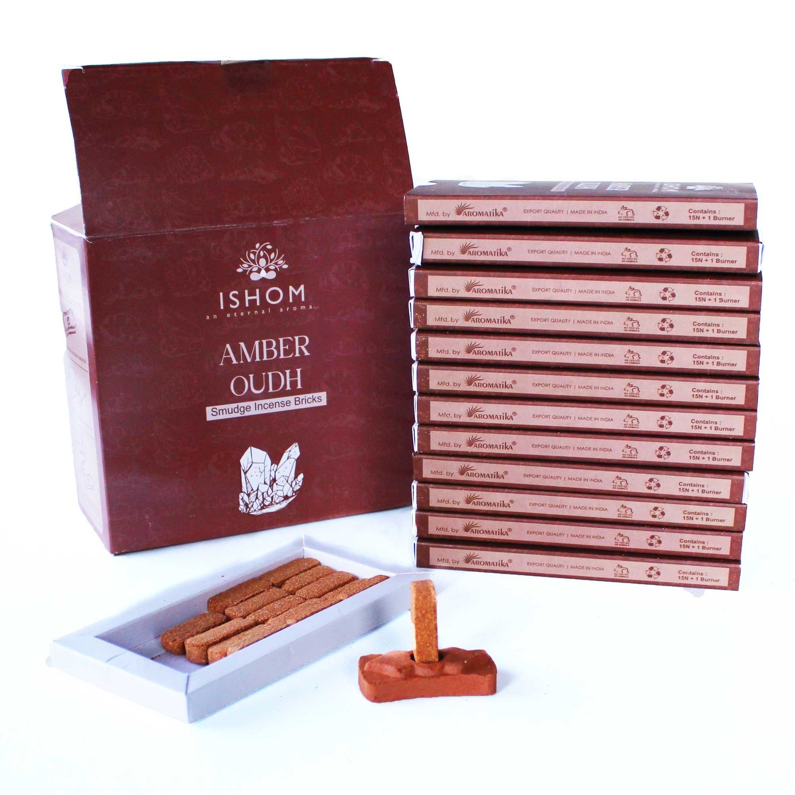 grounding incense smudge bricks set amber wood Grounding Incense Smudge Bricks Set Amber Wood - Image 2