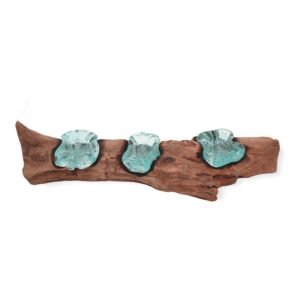 Calm Horizon Flat Triple Candle Holder Glass