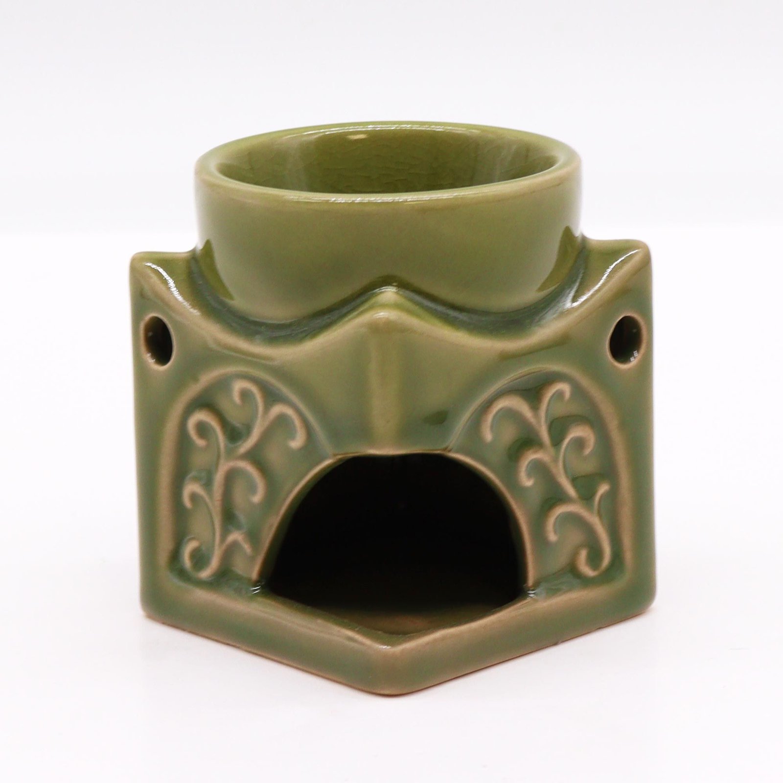 calming square buddha oil burner light jade Calming Square Buddha Oil Burner Light Jade - Image 3