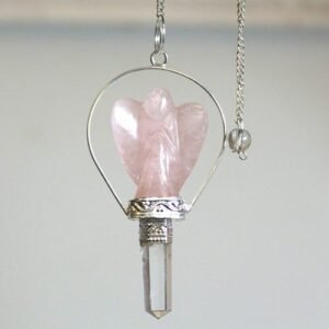 Loving Guidance Angel Pendulum Rose Quartz