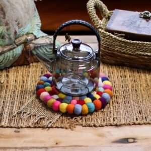 Joyful Heat-Protecting Round Wool Felt Trivet