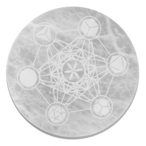 Sacred Geometry Charging Plate Selenite 18cm