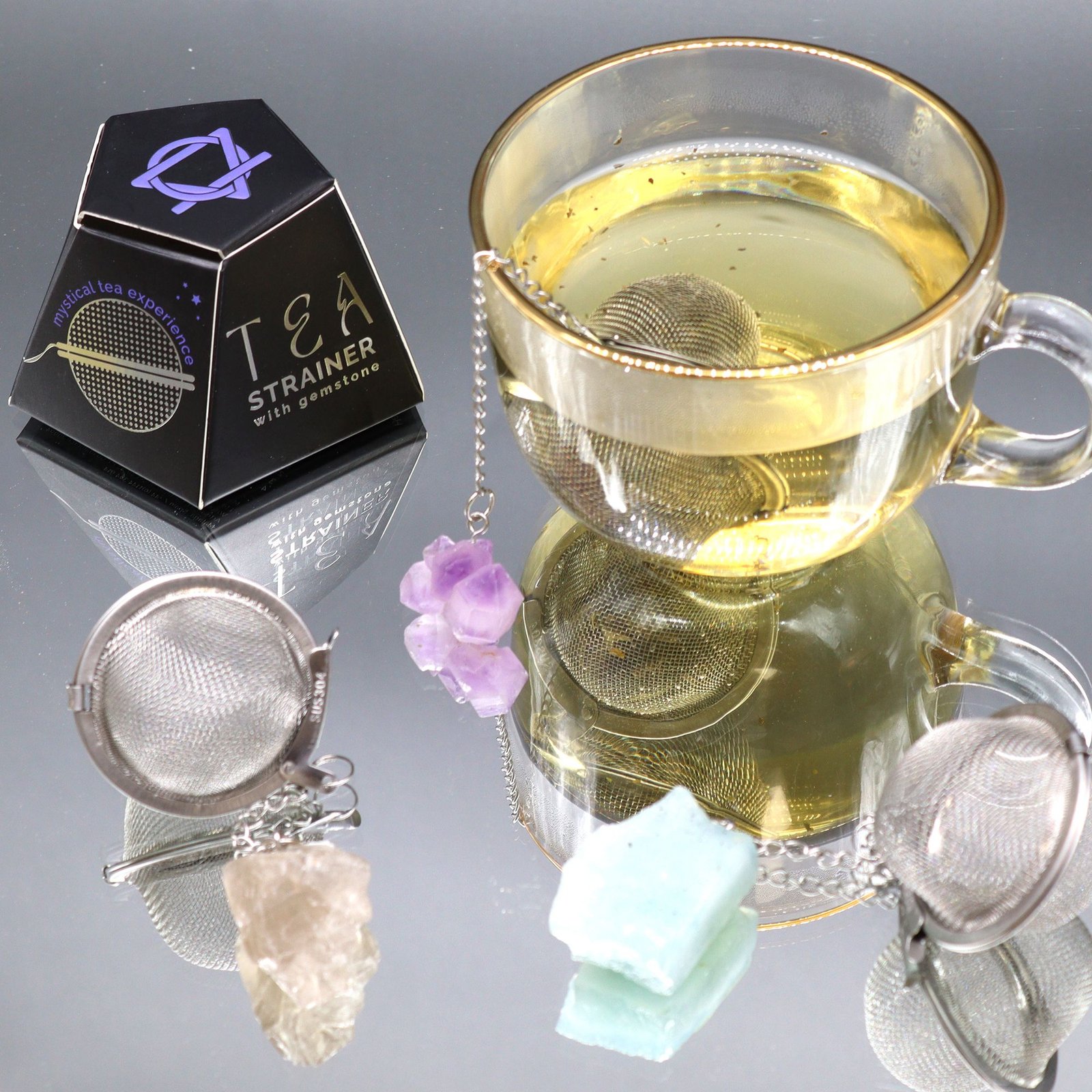 calming ritual tea strainer aquamarine crystal Calming Ritual Tea Strainer Aquamarine Crystal - Image 7