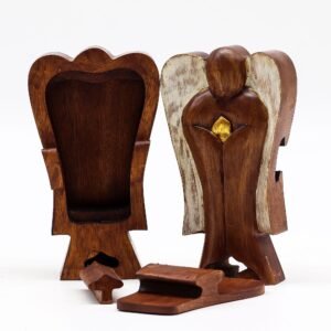 Love Keepsake Angel Magic Box Suar Wood