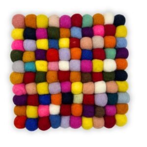 Vibrant Square Wool Felt Heat-Protecting Trivet