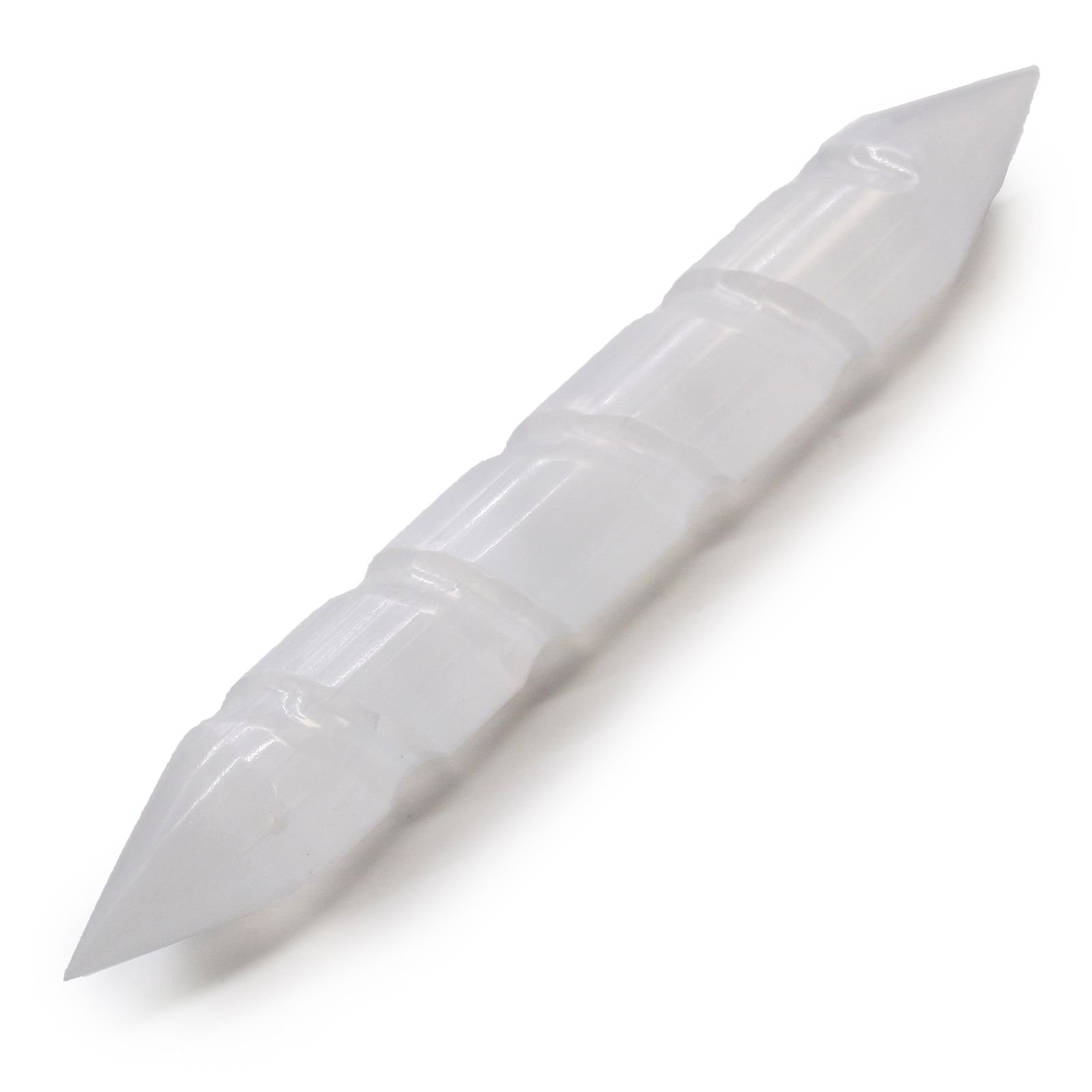 Dvojhrotá špirálová selenitová palička 16 cm Dvojhrotá špirálová selenitová palička 16 cm