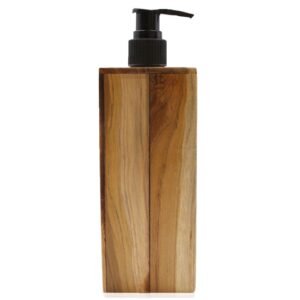 Elegant Bathroom Soap Dispenser Square Teakwood