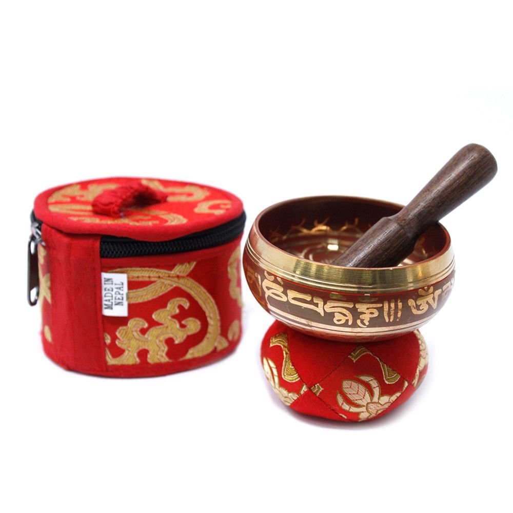 inner calm mini red singing bowl set Inner Calm Mini Red Singing Bowl Set