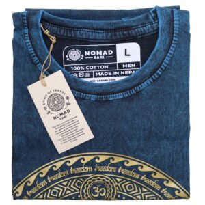 Calming Chakra Stonewashed Cotton T-Shirt Blue