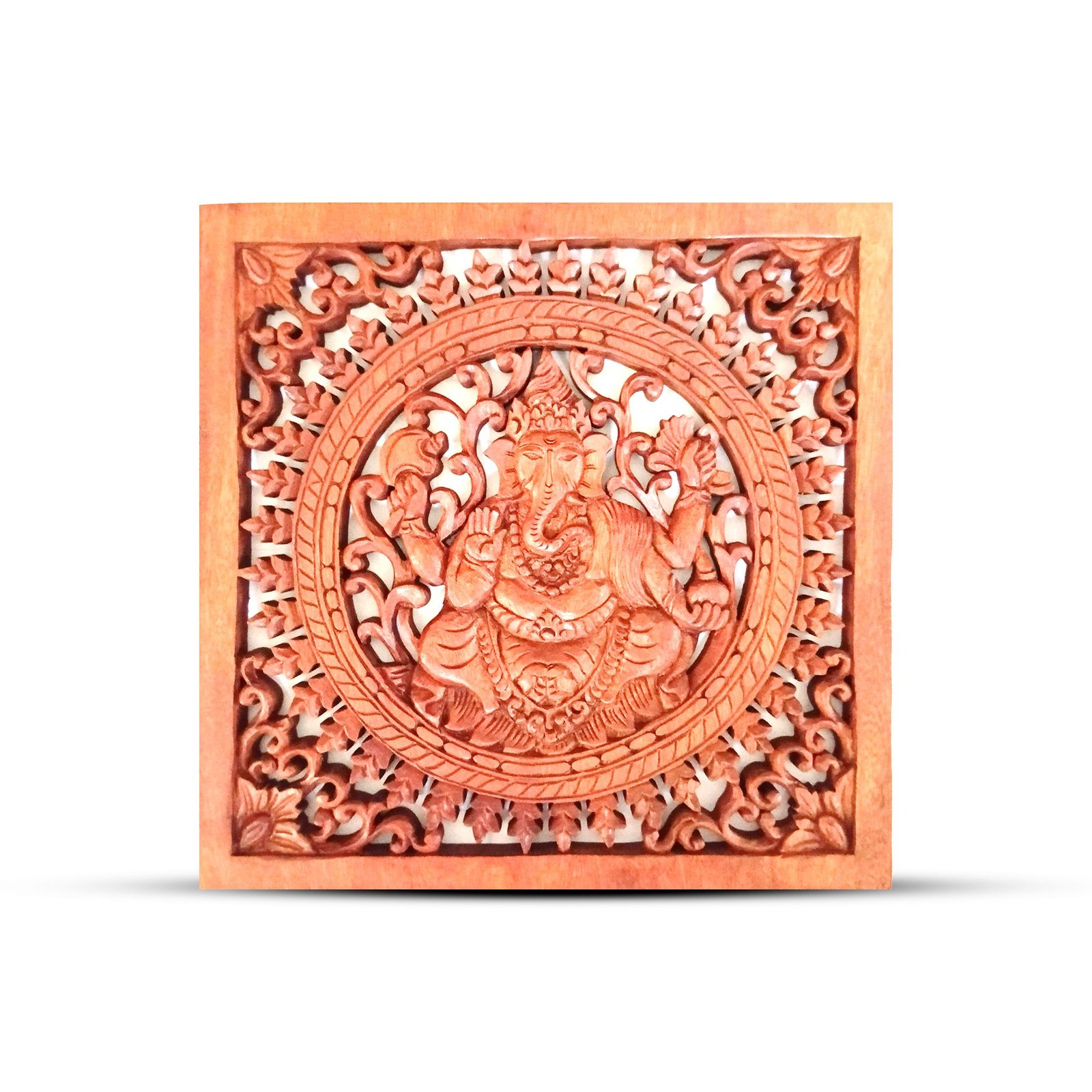 sacred square panel buddha and ganesh suar Sacred Square Panel Buddha and Ganesh Suar