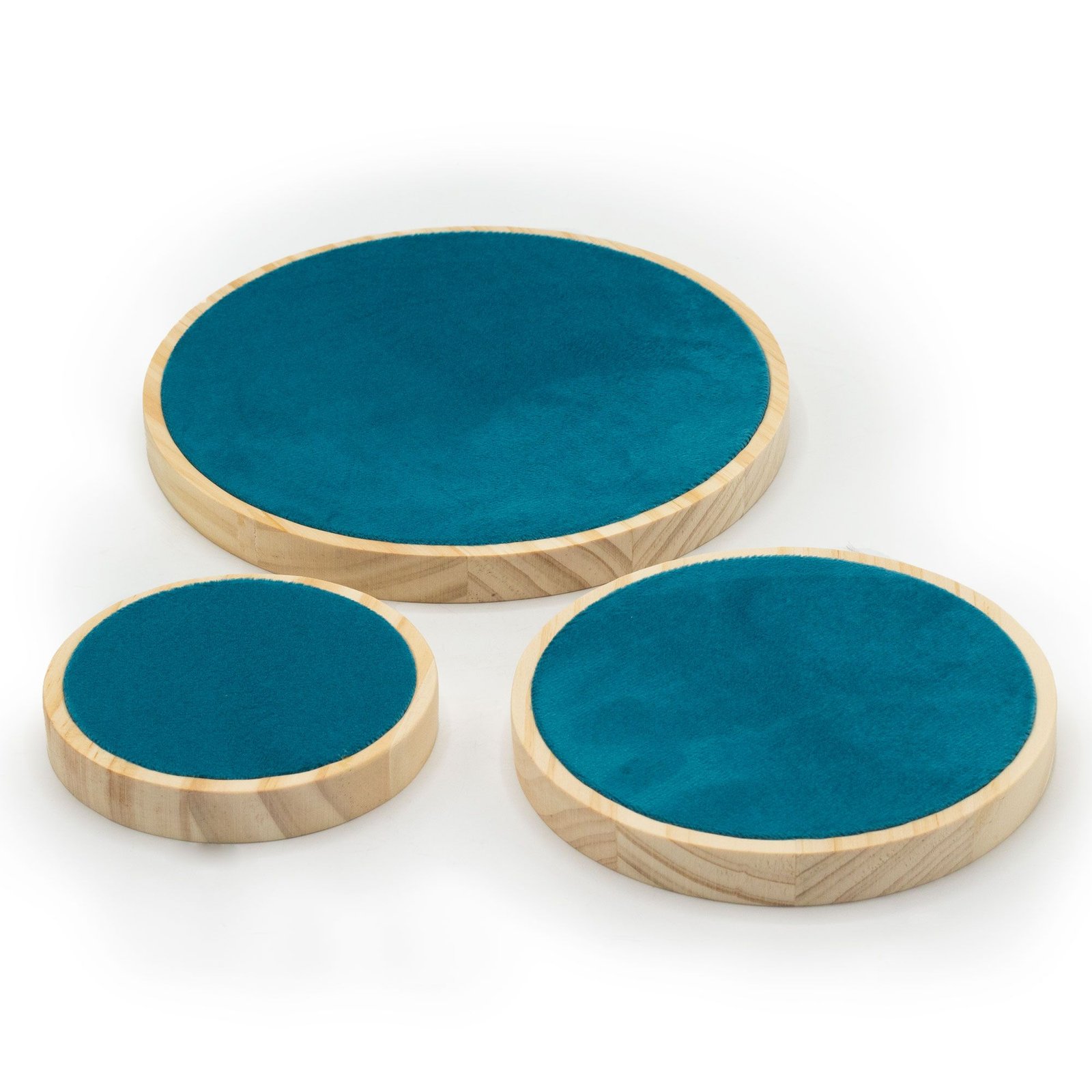 layered round velvet jewelry display set Layered Round Velvet Jewelry Display Set