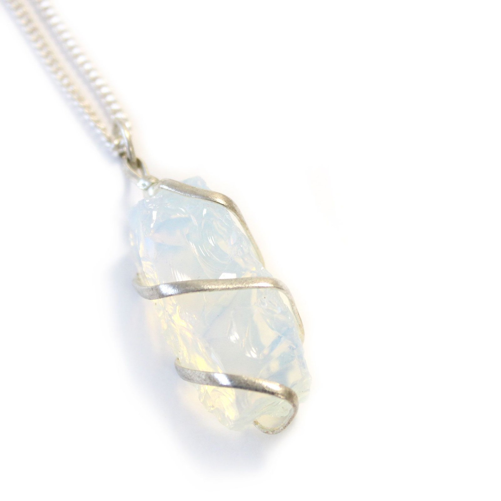 dreamy light cascade necklace rough opalite Dreamy Light Cascade Necklace Rough Opalite - Image 4