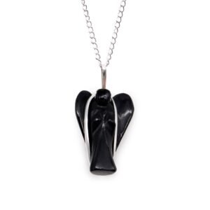 Protection Guardian Angel Pendant Black Agate